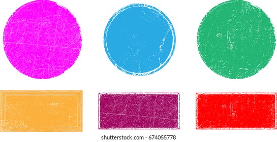 Grunge post Stamps Collection, Circles. Banners, Insignias , Logos, Icons, Labels and Badges Set . vector distress textures.blank shapes.