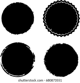 Grunge post Stamps Collection, Circles. Banners, Insignias , Logos, Icons, Labels and Badges Set . vector distress textures.blank shapes.