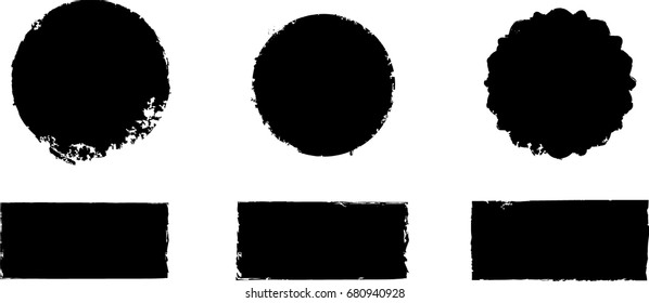 Grunge post Stamps Collection, Circles. Banners, Insignias , Logos, Icons, Labels and Badges Set . vector distress textures.blank shapes.