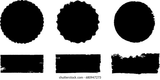Grunge post Stamps Collection, Circles. Banners, Insignias , Logos, Icons, Labels and Badges Set . vector distress textures.blank shapes.