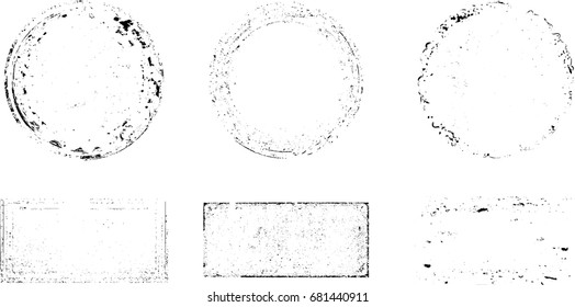 Grunge post Stamps Collection, Circles. Banners, Insignias , Logos, Icons, Labels and Badges Set . vector distress textures.blank shapes.