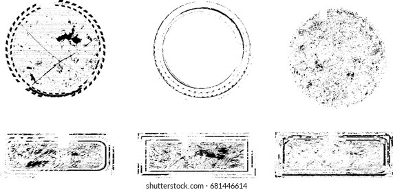 Grunge post Stamps Collection, Circles. Banners, Insignias , Logos, Icons, Labels and Badges Set . vector distress textures.blank shapes.