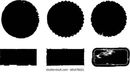 Grunge post Stamps Collection, Circles. Banners, Insignias , Logos, Icons, Labels and Badges Set . vector distress textures.blank shapes.