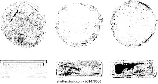 Grunge post Stamps Collection, Circles. Banners, Insignias , Logos, Icons, Labels and Badges Set . vector distress textures.blank shapes.