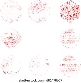 Grunge post Stamps Collection, Circles. Banners, Insignias , Logos, Icons, Labels and Badges Set . vector distress textures.blank shapes.