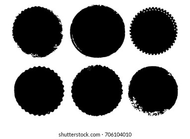 Grunge post Stamps Collection, Circles. Banners, Insignias , Logos, Icons, Labels and Badges Set . vector distress textures.blank shapes.