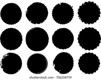 Grunge post Stamps Collection, Circles. Banners, Insignias , Logos, Icons, Labels and Badges Set . vector distress textures.blank shapes.