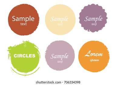 Grunge post Stamps Collection, Circles. Banners, Insignias , Logos, Icons, Labels and Badges Set . vector distress textures.colorful shapes.