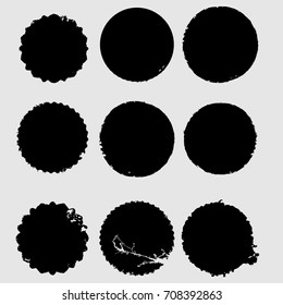 Grunge post Stamps Collection, Circles. Banners, Insignias , Logos, Icons, Labels and Badges Set . vector distress textures.blank shapes.