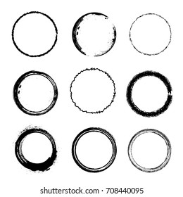 Grunge post Stamps Collection, Circles. Banners, Insignias , Logos, Icons, Labels and Badges Set . vector distress textures.blank shapes.