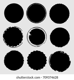 Grunge post Stamps Collection, Circles. Banners, Insignias , Logos, Icons, Labels and Badges Set . vector distress textures.blank shapes.