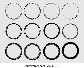 Grunge post Stamps Collection, Circles. Banners, Insignias , Logos, Icons, Labels and Badges Set . vector distress textures.blank shapes.