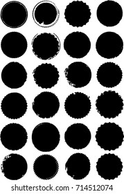 Grunge post Stamps Collection, Circles. Banners, Insignias , Logos, Icons, Labels and Badges Set . vector distress textures.blank shapes.