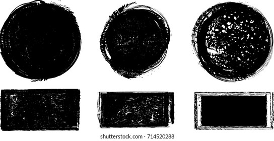 Grunge post Stamps Collection, Circles. Banners, Insignias , Logos, Icons, Labels and Badges Set . vector distress textures.blank shapes.