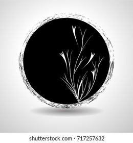 Grunge post Stamps Collection, Circles. Banners, Insignias , Logos, Icons, Labels and Badges Set . vector distress textures. round shapes with floral elements.