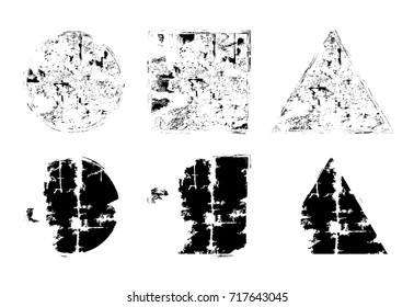 Grunge post Stamps Collection, Circles. Banners, Insignias , Logos, Icons, Labels and Badges Set . vector distress textures.blank shapes.