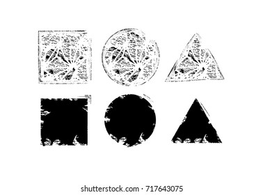 Grunge post Stamps Collection, Circles. Banners, Insignias , Logos, Icons, Labels and Badges Set . vector distress textures.blank shapes.