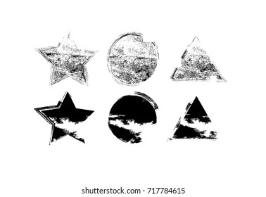 Grunge post Stamps Collection, Circles. Banners, Insignias , Logos, Icons, Labels and Badges Set . vector distress textures.blank shapes.