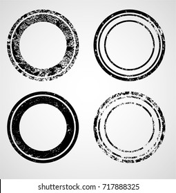 Grunge post Stamps Collection, Circles. Banners, Insignias , Logos, Icons, Labels and Badges Set . vector distress textures.blank shapes.