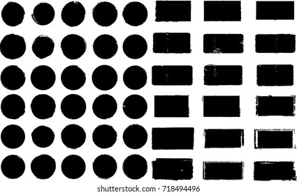 Grunge post Stamps Collection, Circles. Banners, Insignias , Logos, Icons, Labels and Badges Set . vector distress textures.blank shapes.
