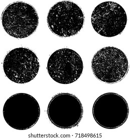 Grunge post Stamps Collection, Circles. Banners, Insignias , Logos, Icons, Labels and Badges Set . vector distress textures.blank shapes.