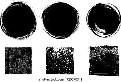 Grunge post Stamps Collection, Circles. Banners, Insignias , Logos, Icons, Labels and Badges Set . vector distress textures.blank shapes.