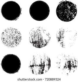 Grunge post Stamps Collection, Circles. Banners, Insignias , Logos, Icons, Labels and Badges Set . vector distress textures.blank shapes.