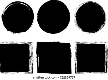 Grunge post Stamps Collection, Circles. Banners, Insignias , Logos, Icons, Labels and Badges Set . vector distress textures.blank shapes.