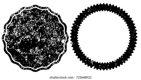 Grunge post Stamps Collection, Circles. Banners, Insignias , Logos, Icons, Labels and Badges Set . vector distress textures.blank shapes.