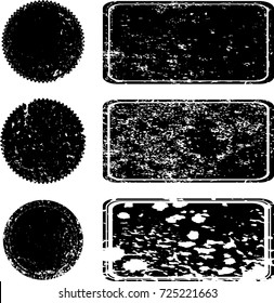 Grunge post Stamps Collection, Circles. Banners, Insignias , Logos, Icons, Labels and Badges Set . vector distress textures.blank shapes.