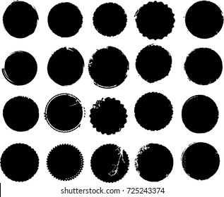 Grunge post Stamps Collection, Circles. Banners, Insignias , Logos, Icons, Labels and Badges Set . vector distress textures.blank shapes.