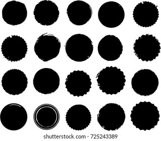 Grunge post Stamps Collection, Circles. Banners, Insignias , Logos, Icons, Labels and Badges Set . vector distress textures.blank shapes.