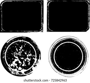 Grunge post Stamps Collection, Circles. Banners, Insignias , Logos, Icons, Labels and Badges Set . vector distress textures.blank shapes.