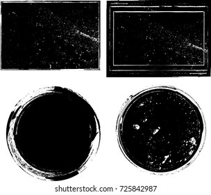 Grunge post Stamps Collection, Circles. Banners, Insignias , Logos, Icons, Labels and Badges Set . vector distress textures.blank shapes.