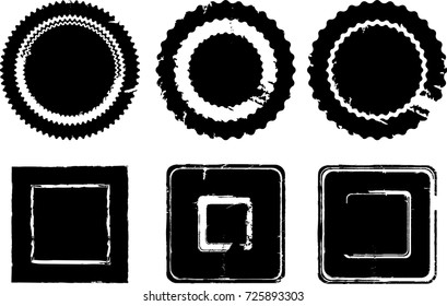 Grunge post Stamps Collection, Circles. Banners, Insignias , Logos, Icons, Labels and Badges Set . vector distress textures.blank shapes.