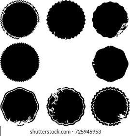 Grunge post Stamps Collection, Circles. Banners, Insignias , Logos, Icons, Labels and Badges Set . vector distress textures.blank shapes.