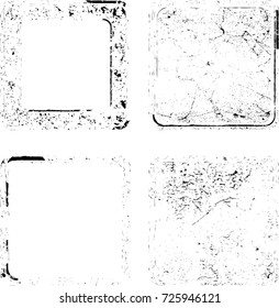 Grunge post Stamps Collection, Circles. Banners, Insignias , Logos, Icons, Labels and Badges Set . vector distress textures.blank shapes.