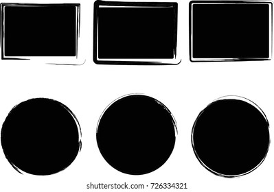 Grunge post Stamps Collection, Circles. Banners, Insignias , Logos, Icons, Labels and Badges Set . vector distress textures.blank shapes.
