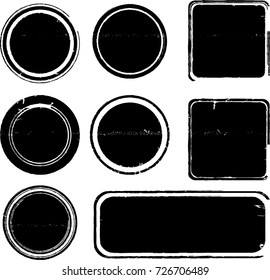 Grunge post Stamps Collection, Circles. Banners, Insignias , Logos, Icons, Labels and Badges Set . vector distress textures.blank shapes.