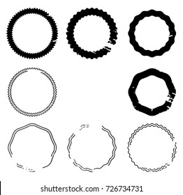 Grunge post Stamps Collection, Circles. Banners, Insignias , Logos, Icons, Labels and Badges Set . vector distress textures.blank shapes.