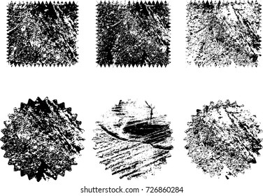 Grunge post Stamps Collection, Circles. Banners, Insignias , Logos, Icons, Labels and Badges Set . vector distress textures.blank shapes.