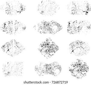 Grunge post Stamps Collection, Circles. Banners, Insignias , Logos, Icons, Labels and Badges Set . vector distress textures.blank shapes.