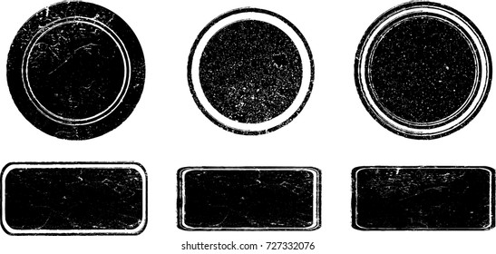 Grunge post Stamps Collection, Circles. Banners, Insignias , Logos, Icons, Labels and Badges Set . vector distress textures.blank shapes.