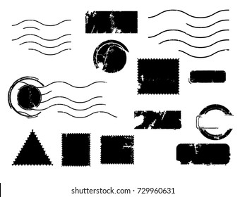 Grunge post Stamps Collection, Circles. Banners, Insignias , Logos, Icons, Labels and Badges Set . vector distress textures.blank shapes.