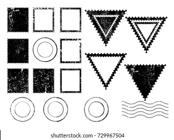 Grunge post Stamps Collection, Circles. Banners, Insignias , Logos, Icons, Labels and Badges Set . vector distress textures.blank shapes.