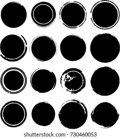 Grunge post Stamps Collection, Circles. Banners, Insignias , Logos, Icons, Labels and Badges Set . vector distress textures.blank shapes.