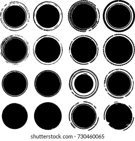 Grunge post Stamps Collection, Circles. Banners, Insignias , Logos, Icons, Labels and Badges Set . vector distress textures.blank shapes.
