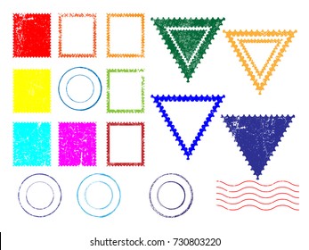 Grunge post Stamps Collection, Circles. Banners, Insignias , Logos, Icons, Labels and Badges Set . vector distress textures.blank shapes.