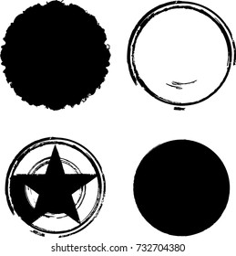 Grunge post Stamps Collection, Circles. Banners, Insignias , Logos, Icons, Labels and Badges Set . vector distress textures.blank shapes.