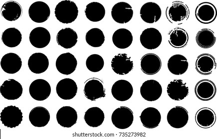 Grunge post Stamps Collection, Circles. Banners, Insignias , Logos, Icons, Labels and Badges Set . vector distress textures.blank shapes.